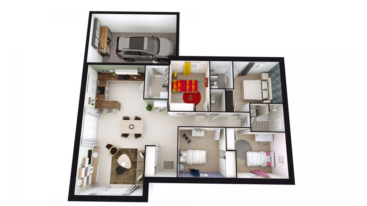Plan Maison 4 chambres de 100 m²